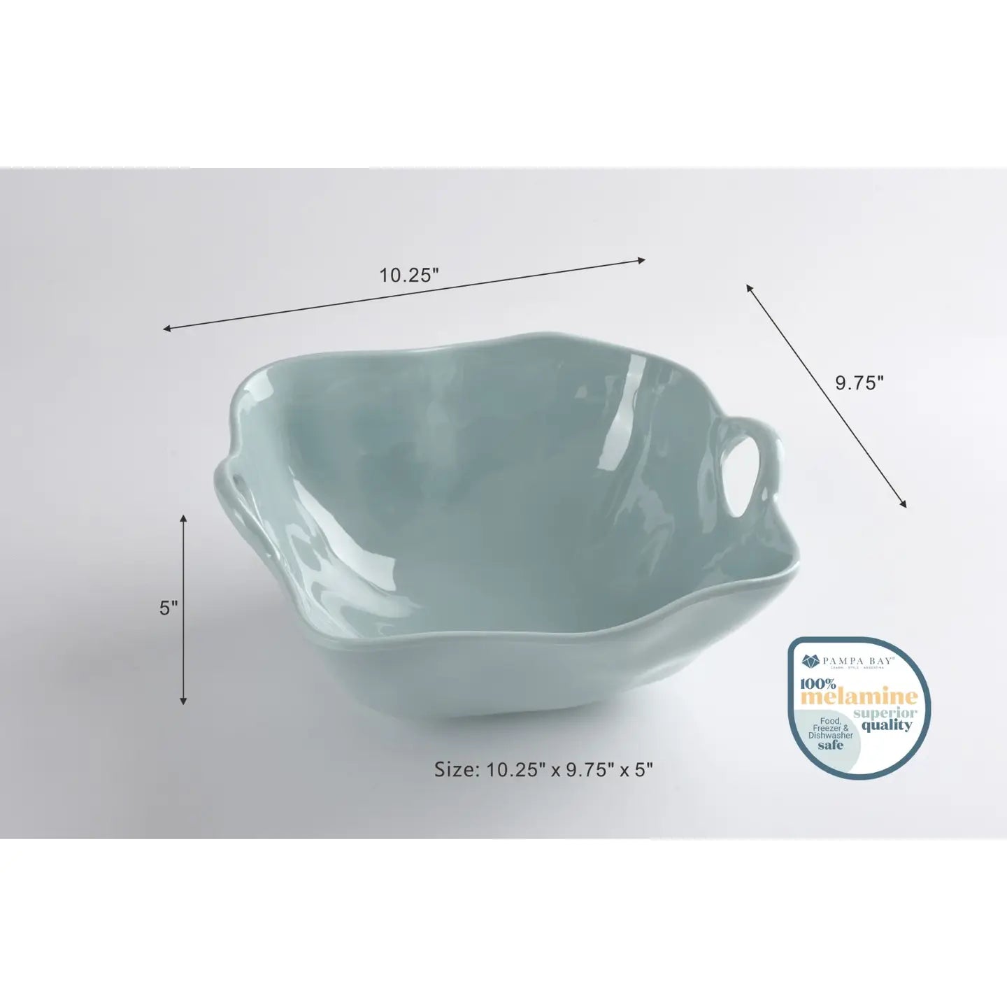 Large Bowl in Melamine-Aqua