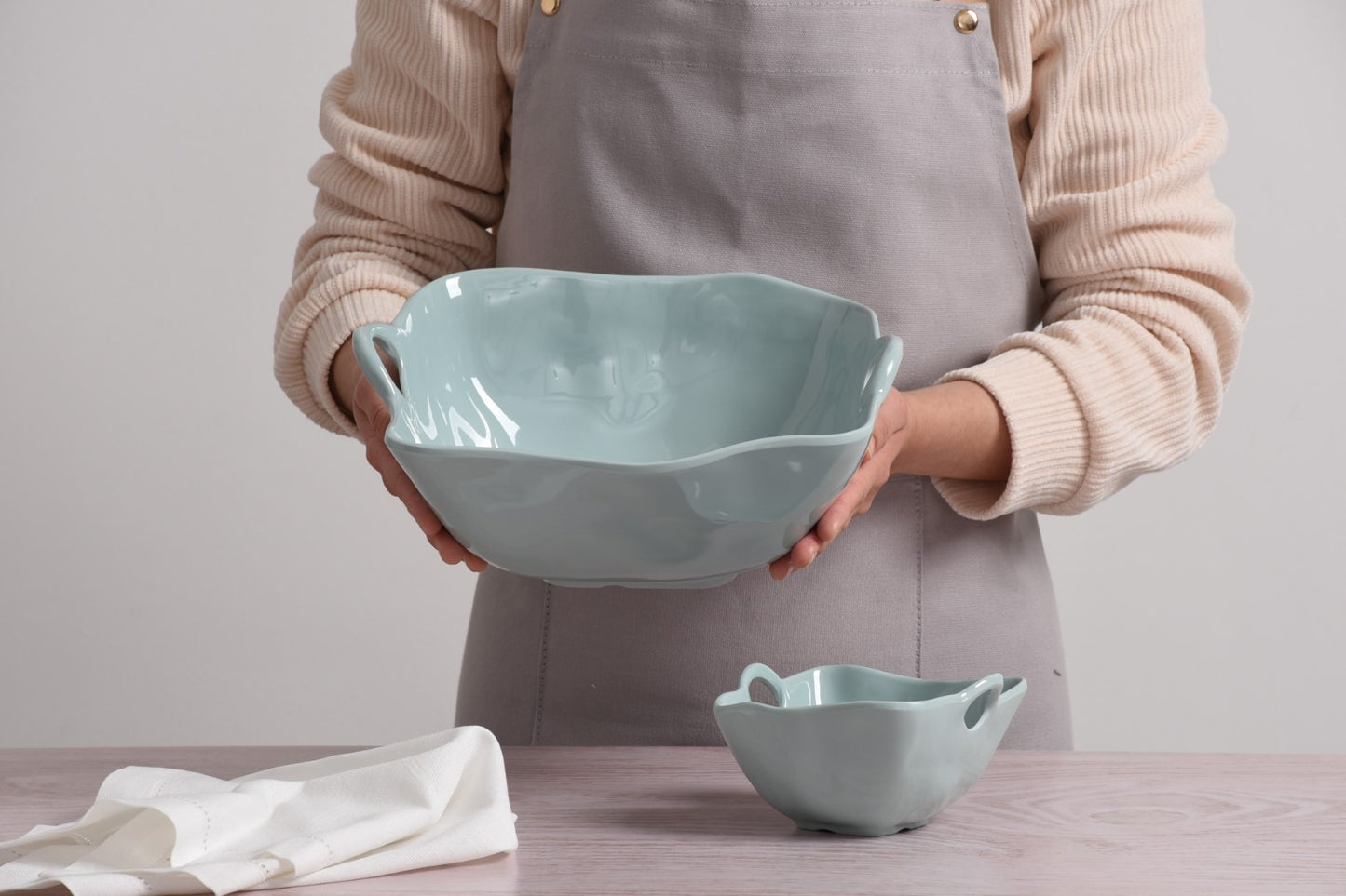 Large Bowl in Melamine-Aqua