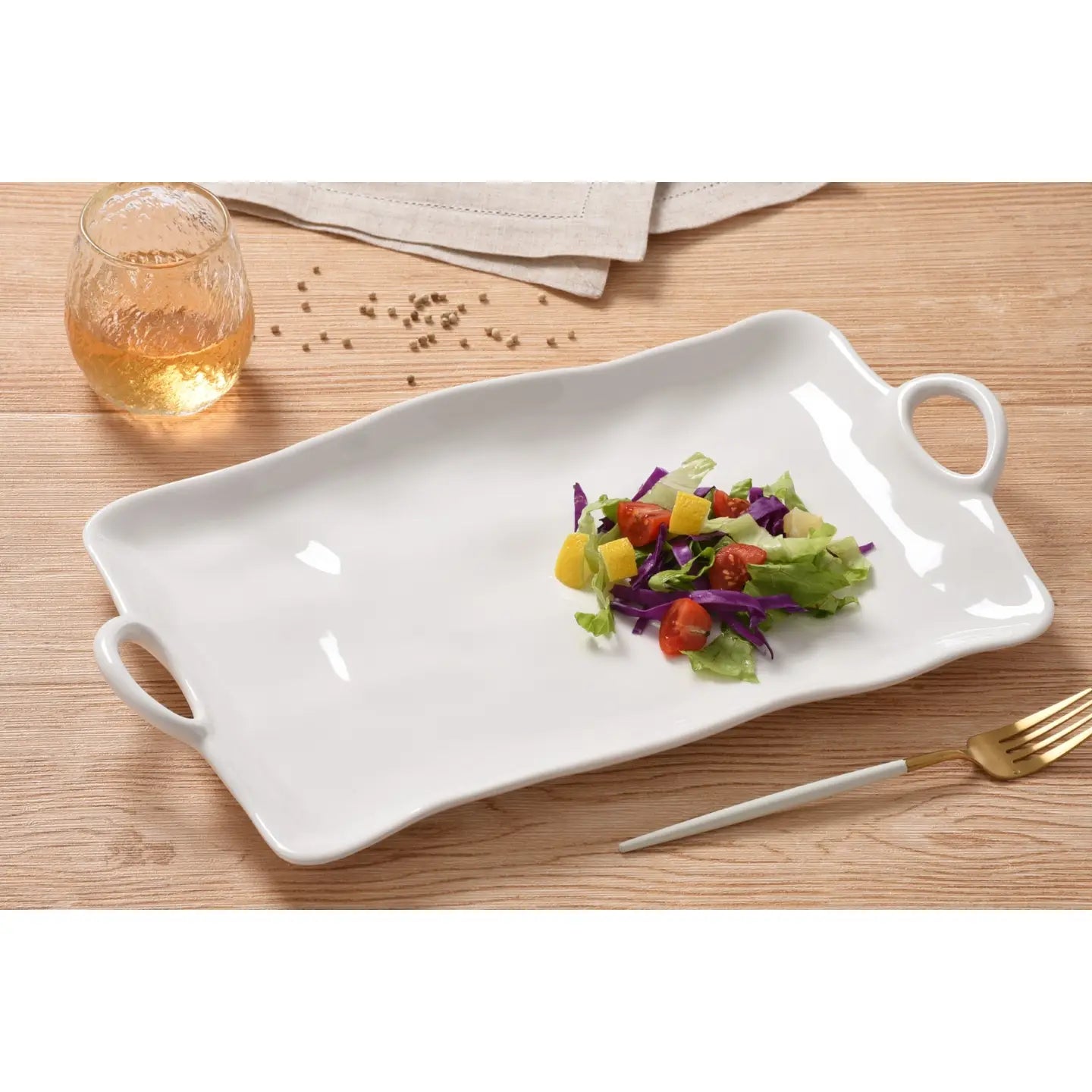 Large Platter in Melamine- White