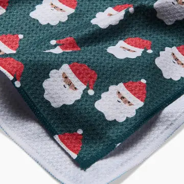 Geometry Santa Santa Tea Towel