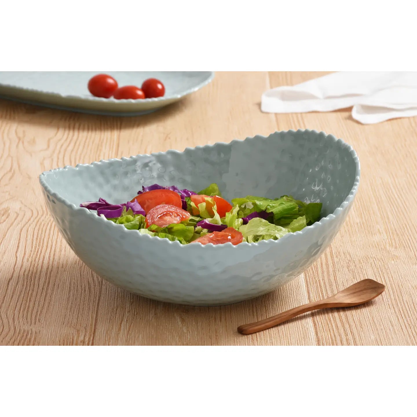 Large Oval Melamine Bowl- Aqua