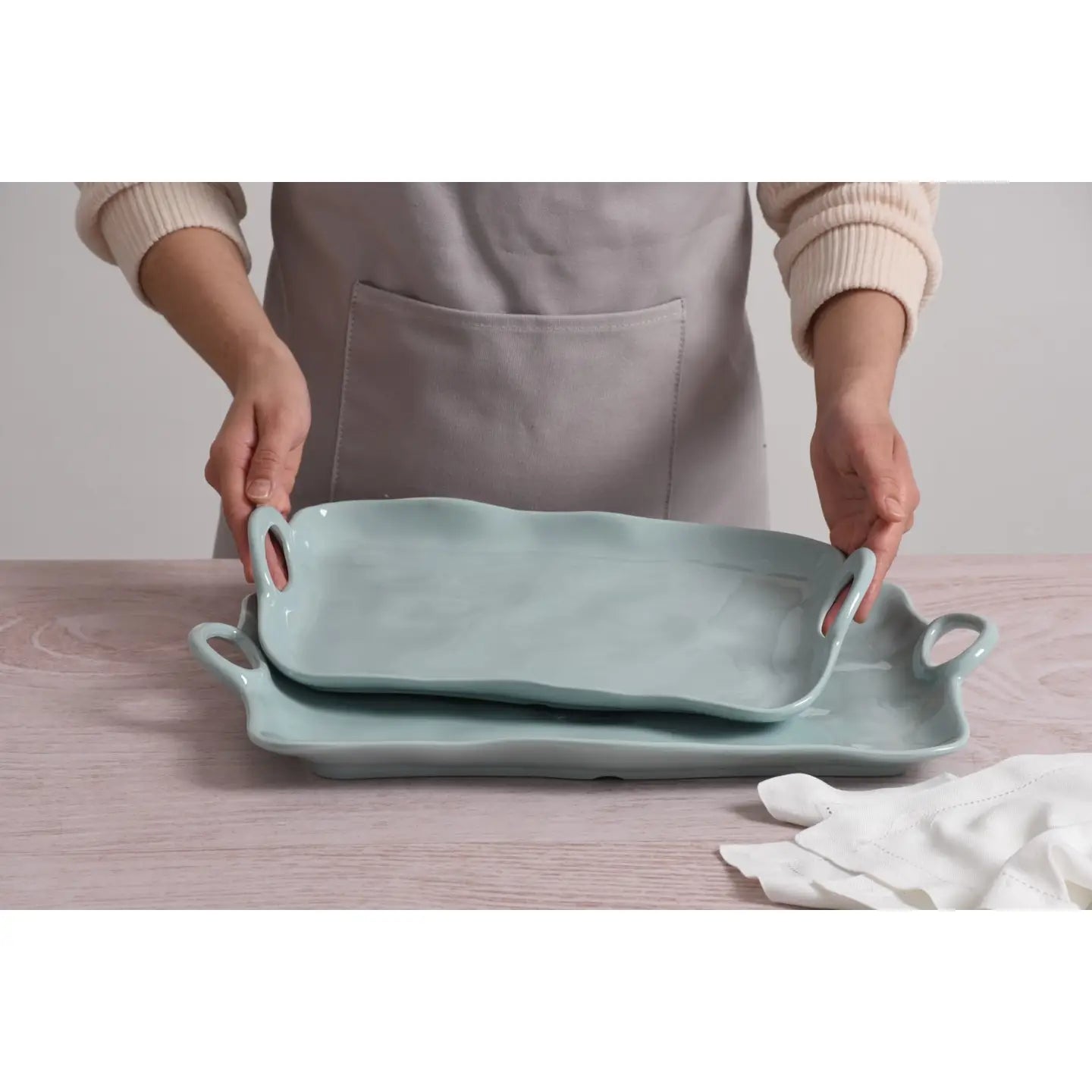 Large Melamine Platter- Aqua