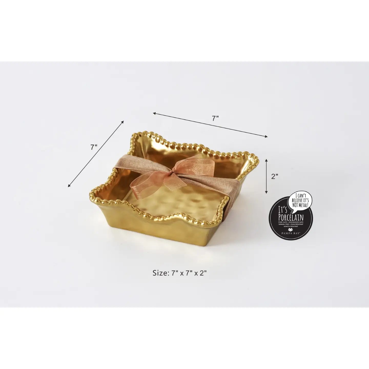 Cocktail Napkin Holder - Matte Gold-Toned