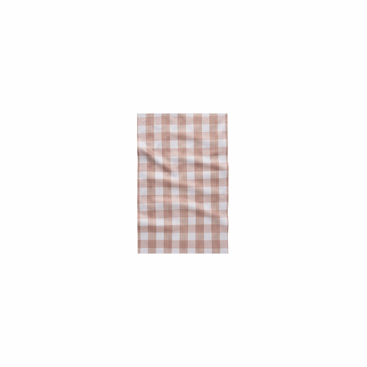 Geometry Vintage Gingham Natural Tea Towel