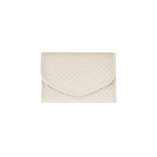 Quilted Jewelry Clutch, Off White