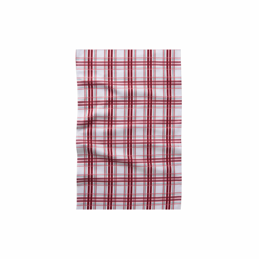 Geometry Candy Cane Plaid Tea Towel