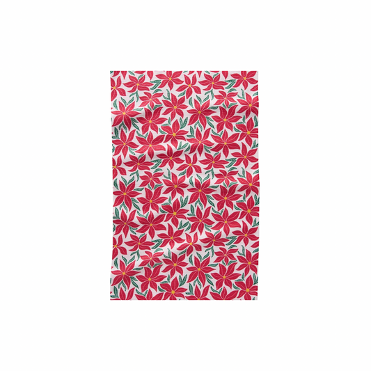 Geometry Poinsettia Party Tea Towel