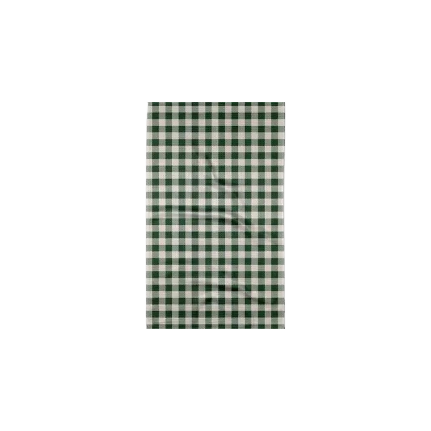 Geometry Green Christmas Gingham Tea Towel