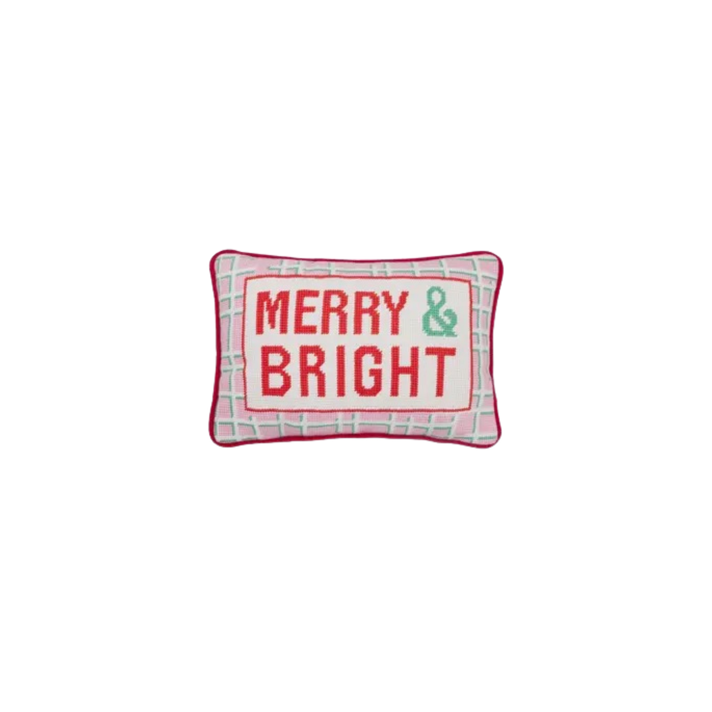 Merry and Bright Needlepoint Pillow