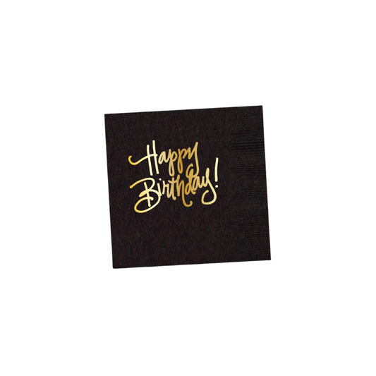 Happy Birthday Napkins- Black