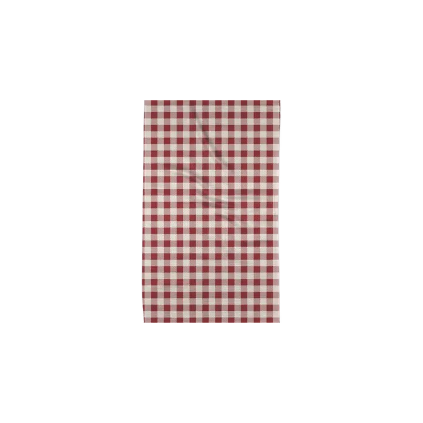 Geometry Christmas Gingham Red Tea Towel