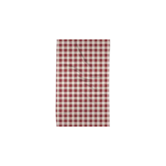 Geometry Christmas Gingham Red Tea Towel