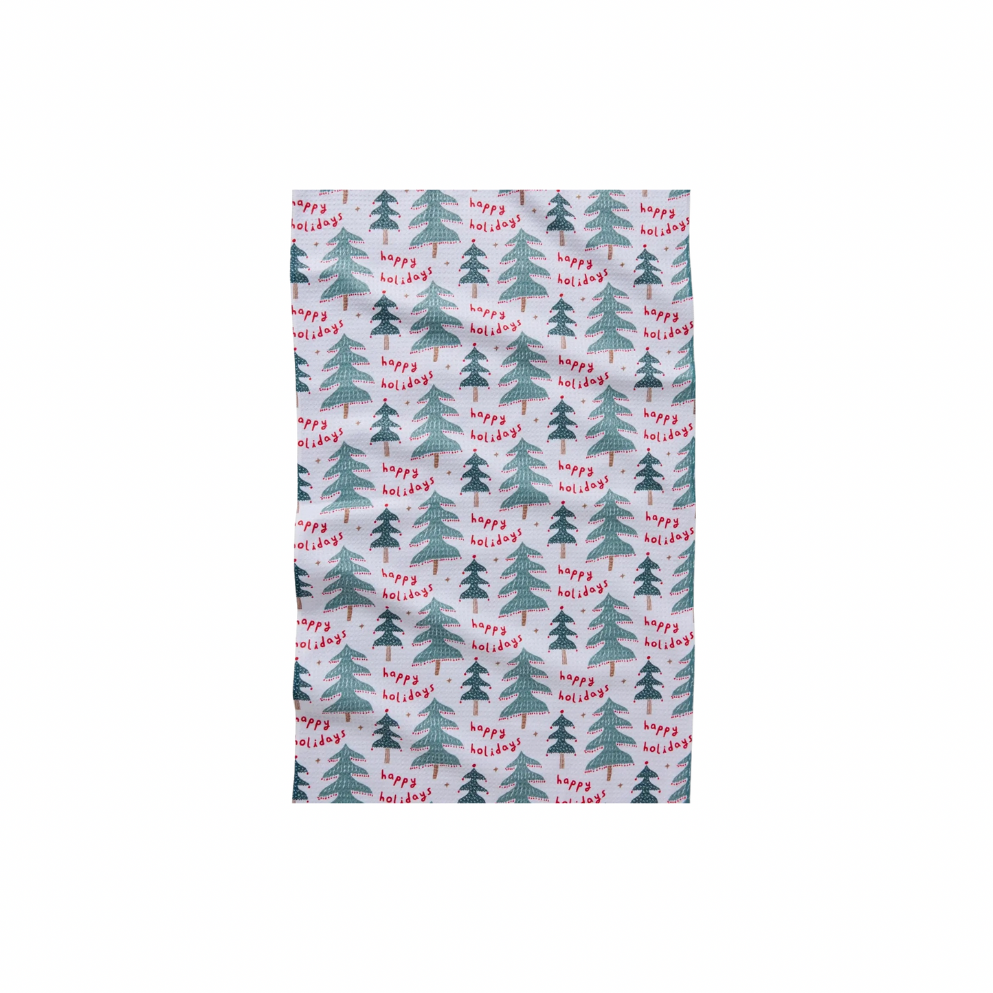 Geometry Berry Happy Holidays Tea Towel