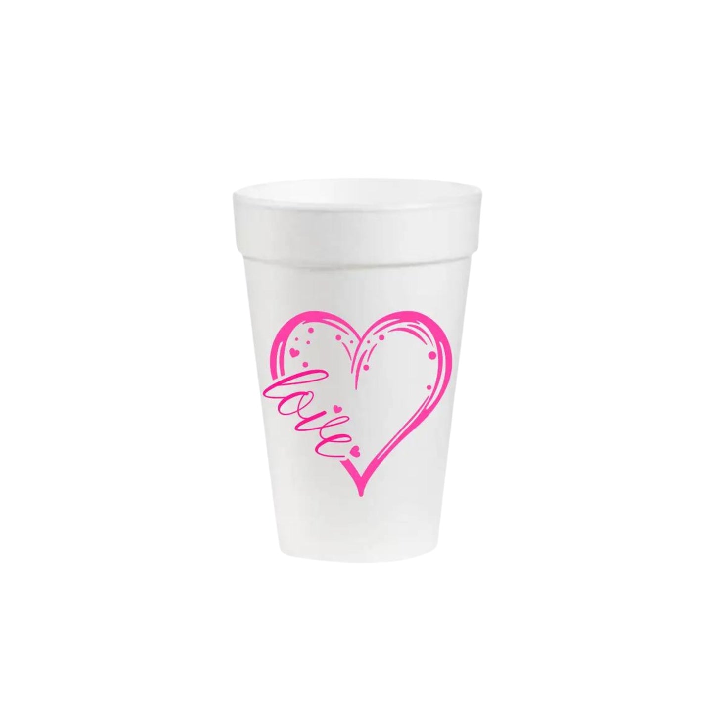 Love Heart Styrofoam Cups