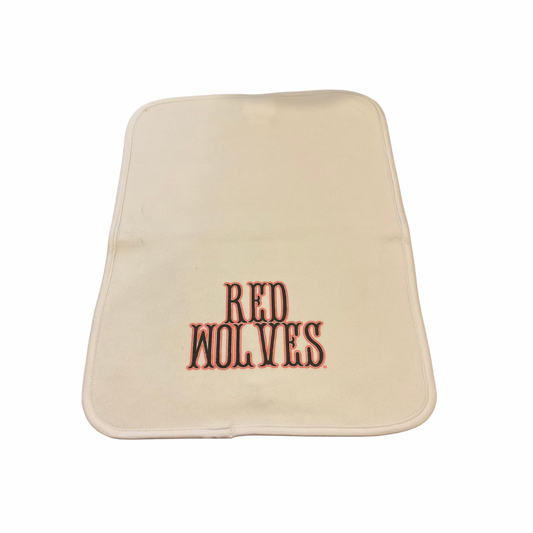 Red Wolves Girl Burp Cloth