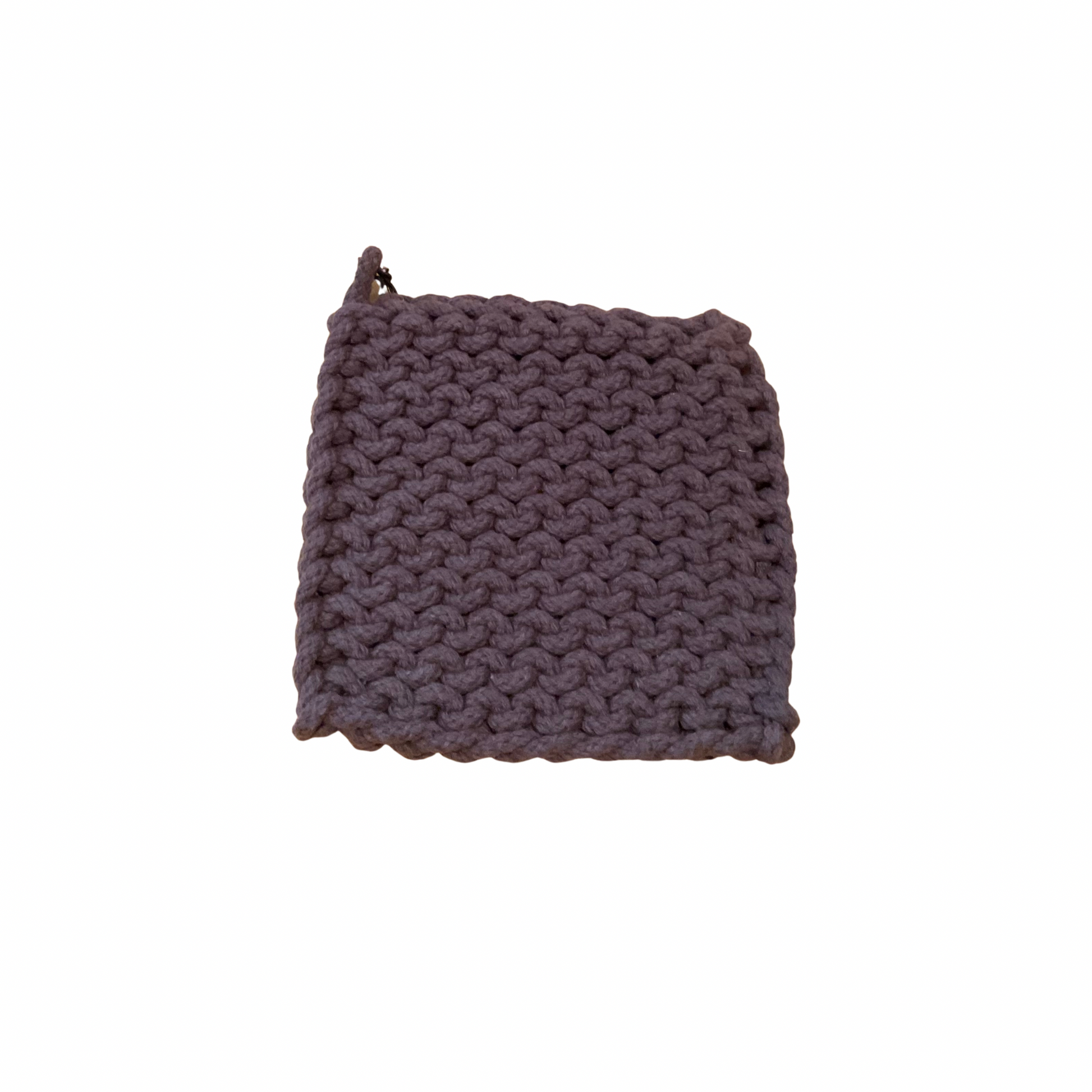 Cotton Crocheted Pot Holder, Dark Grey