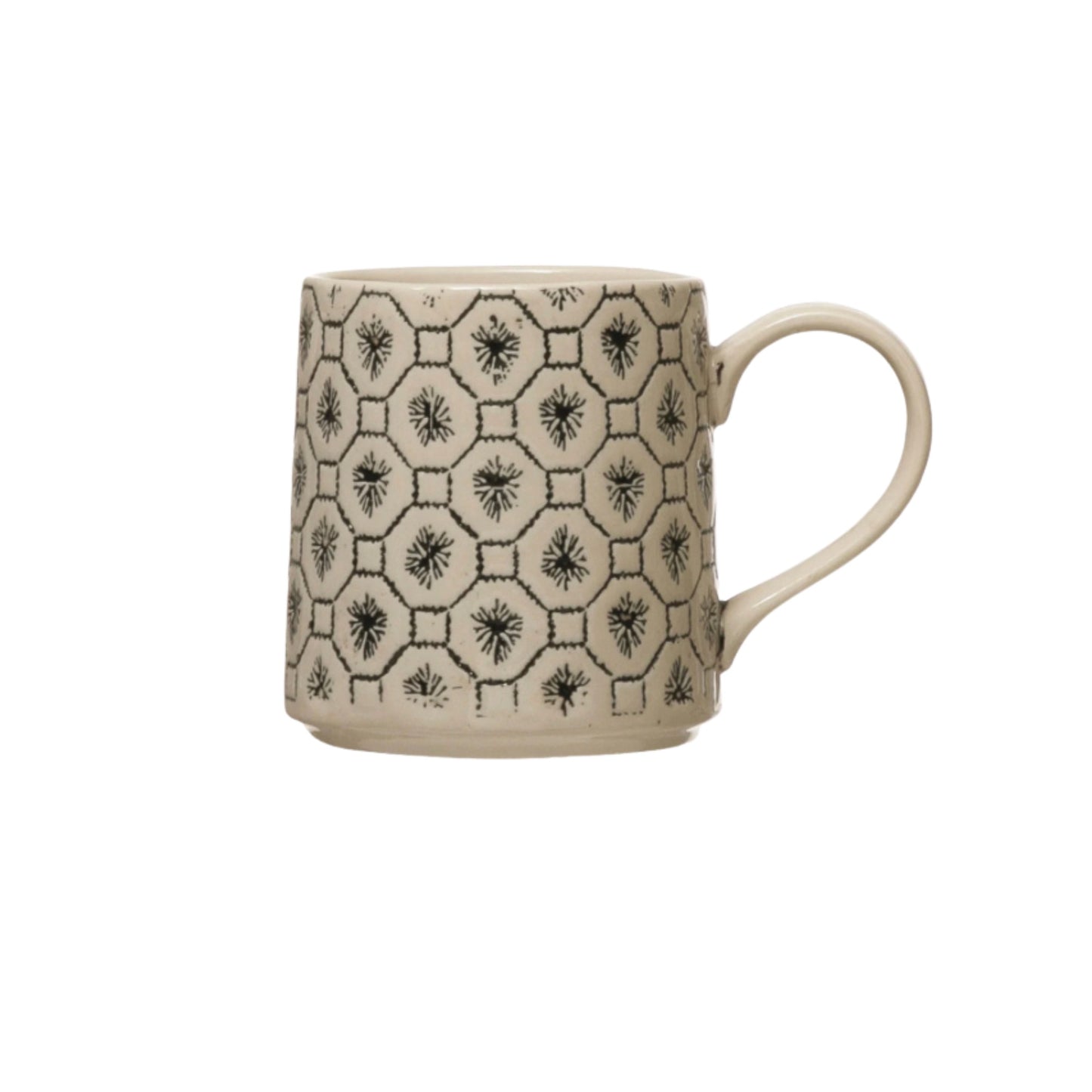 Hand Stamped Mug with Pattern, Style A