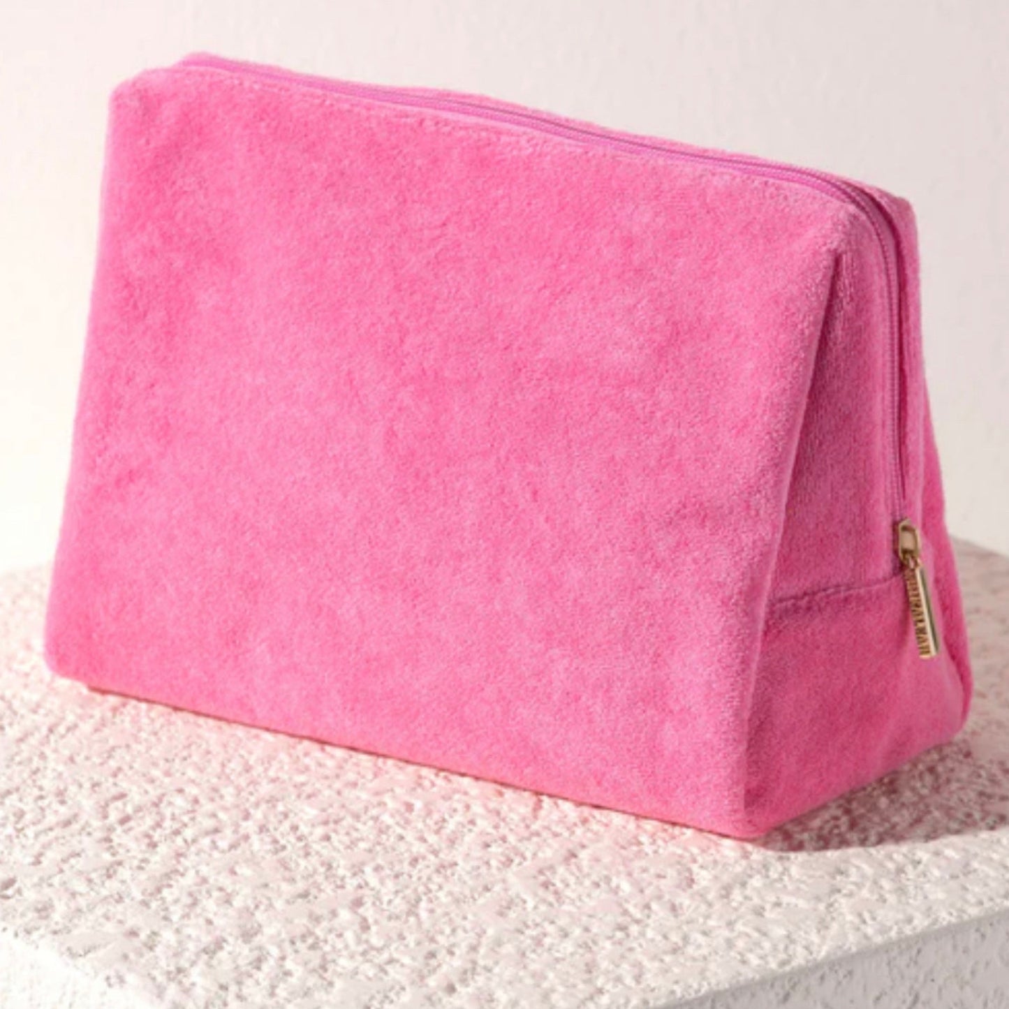 Pink Terry Zip Pouch